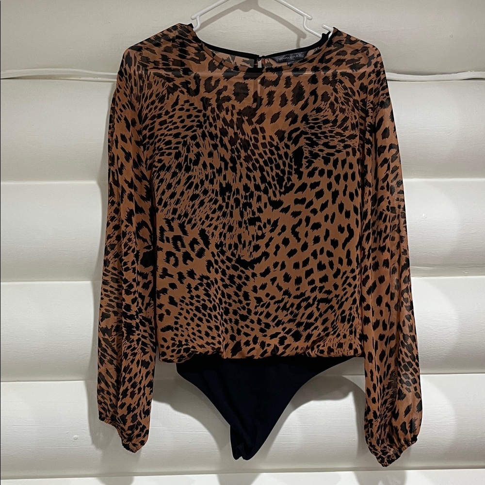 Banana Republic Brown Leopard Print Bodysuit